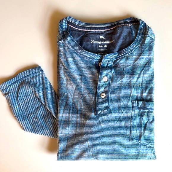 Tommy Bahama long sleeve Henley size XL blue - Picture 1 of 5